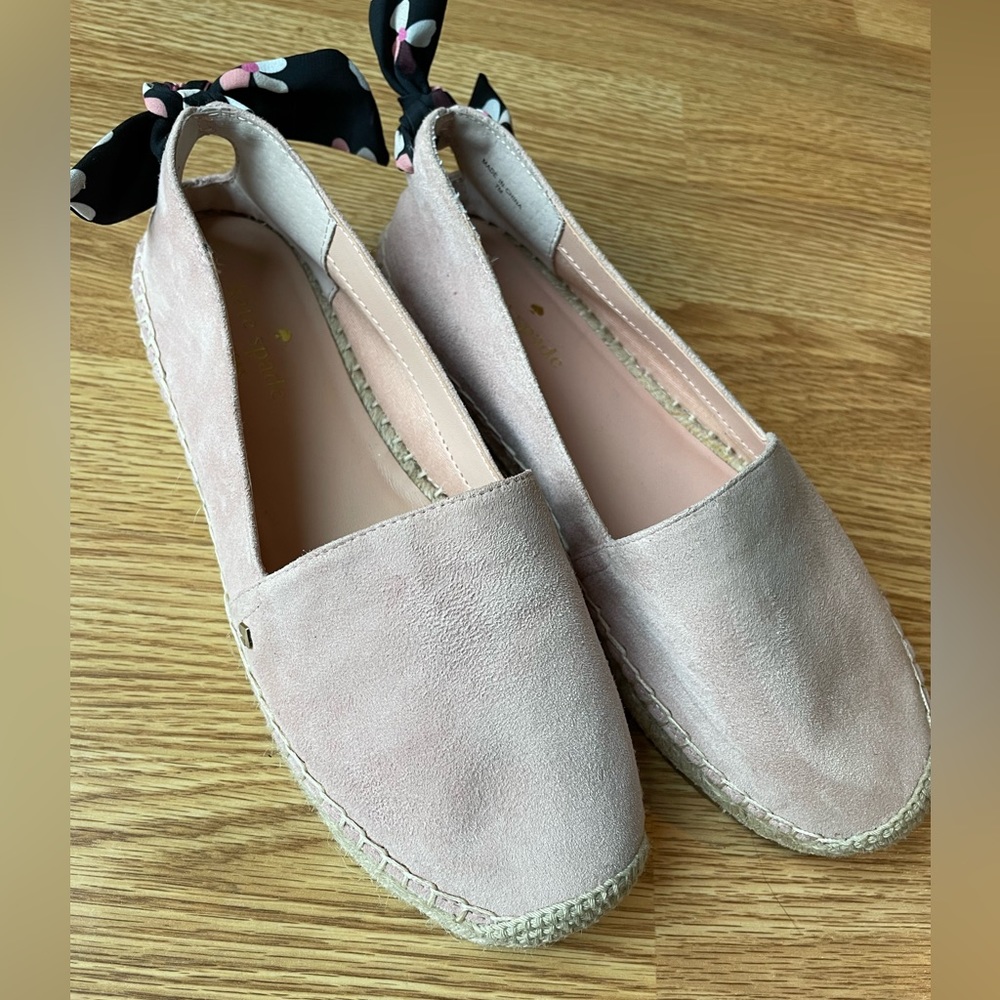 Baby Pink Suede Espadrille by Kate Spade